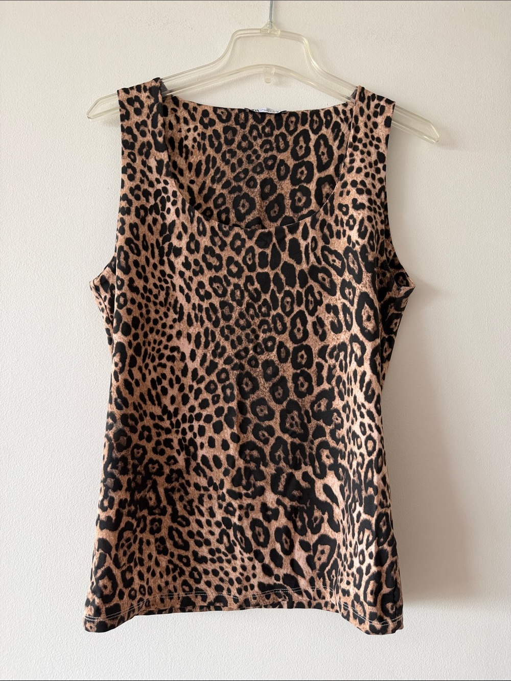 ZARA Leopard Print Scoop Neck Tank Top Size Large Animal Print Sleeveless